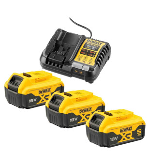 PACK 3 BATTERIES XR DEWALT 18V 5AHLI-ION + CHARGEUR