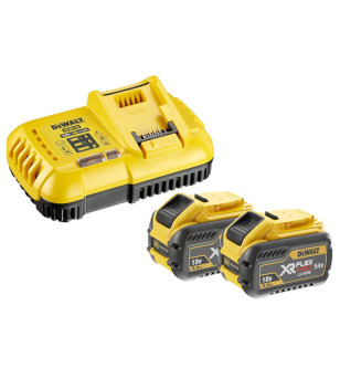PACK 2 BATTERIES XR FLEXVOLT DEWALT18V/54V 9AH/3AH LI-ION + CHARGEURRAPIDE