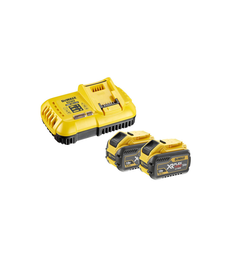 PACK 2 BATTERIES XR FLEXVOLT DEWALT18V/54V 9AH/3AH LI-ION + CHARGEURRAPIDE