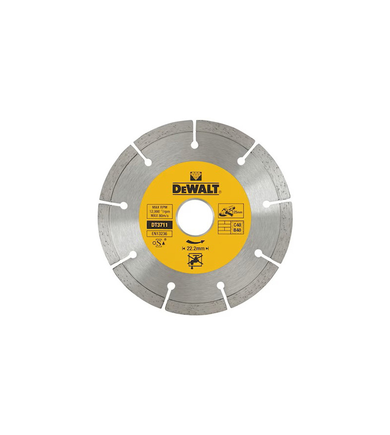 DISQUE FRITTÉ DEWALT SEGMENTÉ POURMATÉRIAUX DE CONSTRUCTION/BÉTON 125X22.2MM