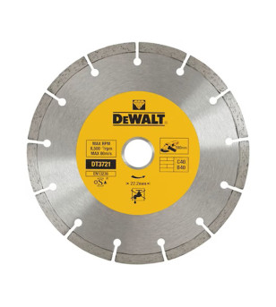 DISQUE FRITTÉ DEWALT SEGMENTÉ POURMATÉRIAUX DE CONSTRUCTION/BÉTON 180X22.2MM