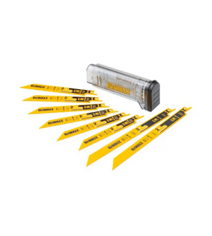 COFFRET DE 8 LAMES DE SCIE SABRE DEWALT SÉCABLE BIM POUR LA COUPE DU MÉTAL. 2X230MM + 6X15