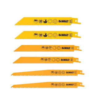 COFFRET DE 6 LAMES POUR SCIE SABRE DEWALT 2 X DT2345, 2 X DT2349, 2 XDT2353 + BOITE