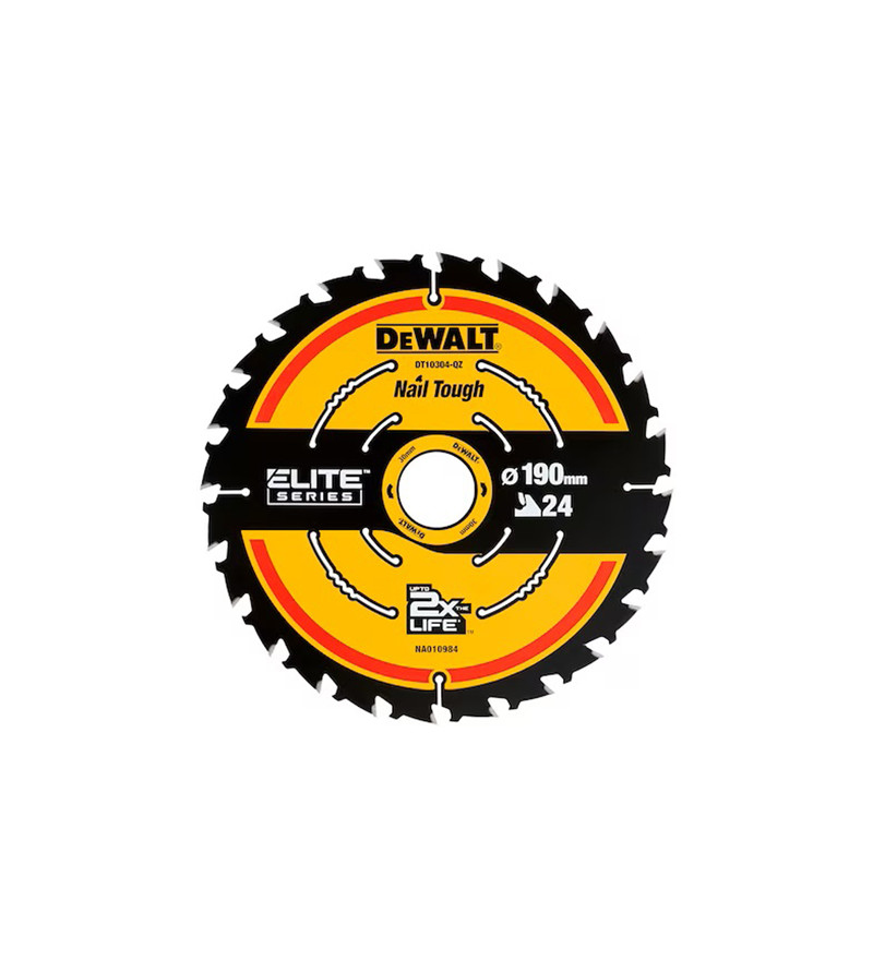 LAME DE SCIE CIRCULAIRE SANS FIL CARBURE ELITE DEWALT, 190X30MM, 24 DENTS, ATB/TRONÇONNAGE