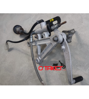 Platine repose-pied droit complète + étrier de frein arrière AJP origine RS/GPR/Racing/Replica/Nude origine APRILIA/DERBI 50/...