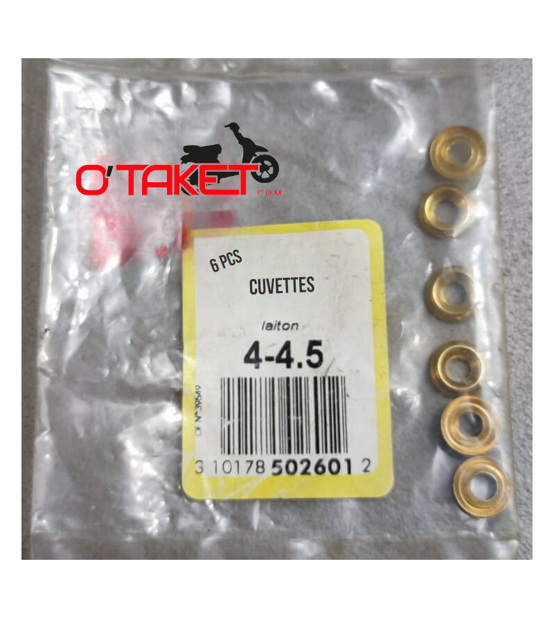 Cuvette laiton pour vis 4-4.5 (sachet de 6pcs) Accueil sur le site du spécialiste des deux roues O-TAKET.COM Cuvette laiton pour vis 4-4.5 (sachet de 6pcs) Accueil sur le site du spécialiste des deux roues O-TAKET.COM