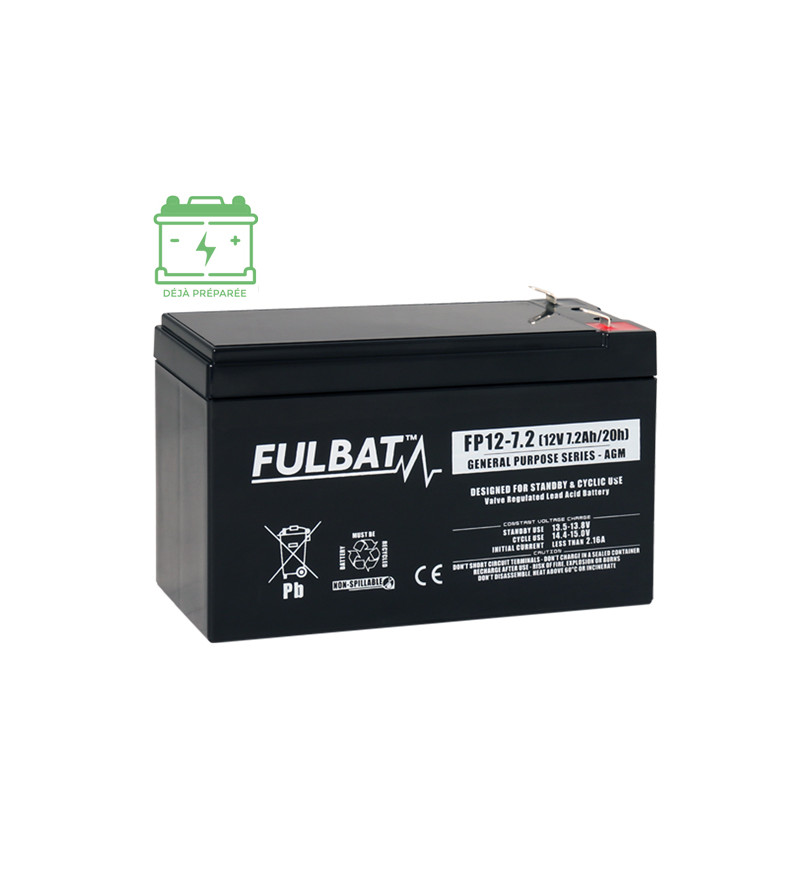 BATTERIE FP12-7.2  FULBAT 12V7.2AH LG151L65 H93.5 (AGM - SANS ENTRETIEN) -