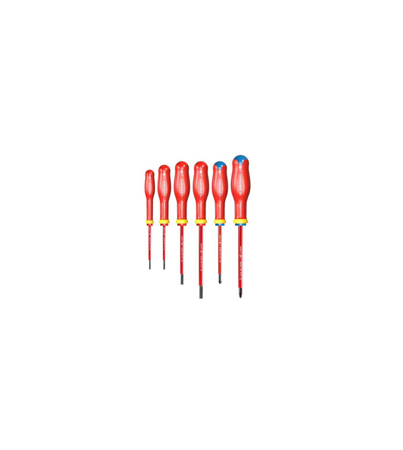 JEU DE 6 TOURNEVIS PROTWIST ISOLÉS1000V (PLATS ET POZIDRIV) FACOM