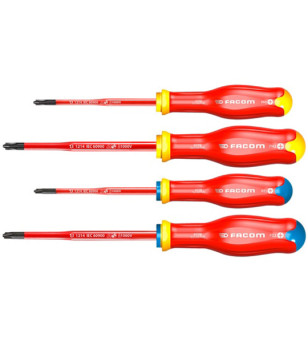 JEU DE 4 TOURNEVIS PROTWIST BORNEOISOLÉS 1000V FACOM
