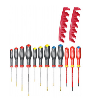 JEU DE 12 TOURNEVIS PROTWIST + RATELIER FACOM