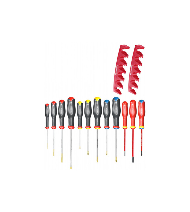 JEU DE 12 TOURNEVIS PROTWIST + RATELIER FACOM