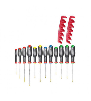 JEU DE 12 TOURNEVIS PROTWIST + RATELIER FACOM