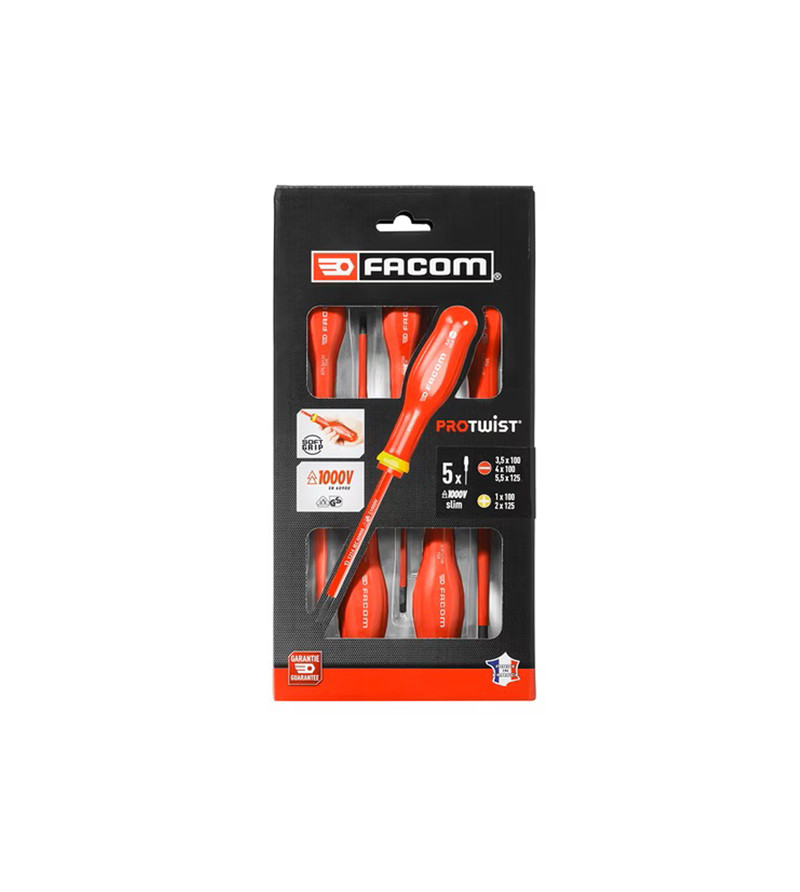 JEU DE 5 TOURNEVIS PROTWIST SLIM ISOLÉS 1000V FACOM