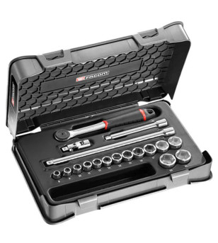 COFFRET DOUILLES 3/8" 6 PANS 18 PIÈCES FACOM