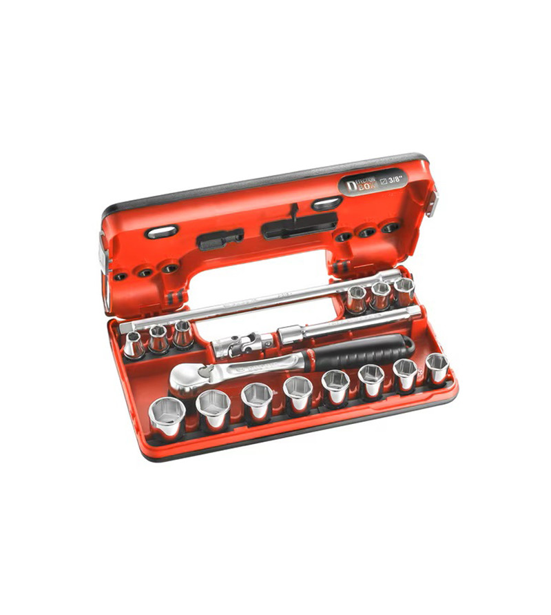 COFFRET DE DOUILLES 3/8" 6 PANS - 18 PIÈCES FACOM