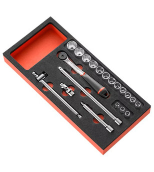 MODULE MOUSSE CLIQUET DOUILLES 3/8"FACOM