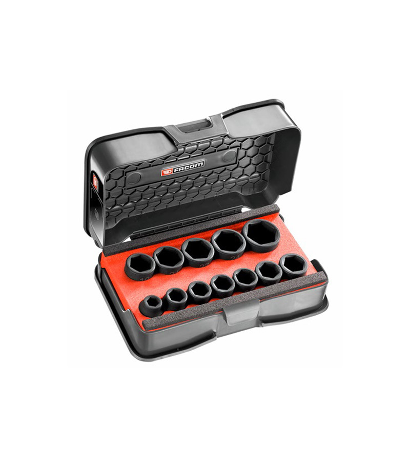 COFFRET MOUSSE 12 DOUILLES IMPACT COURTES DANS UNE MBOX S FACOM