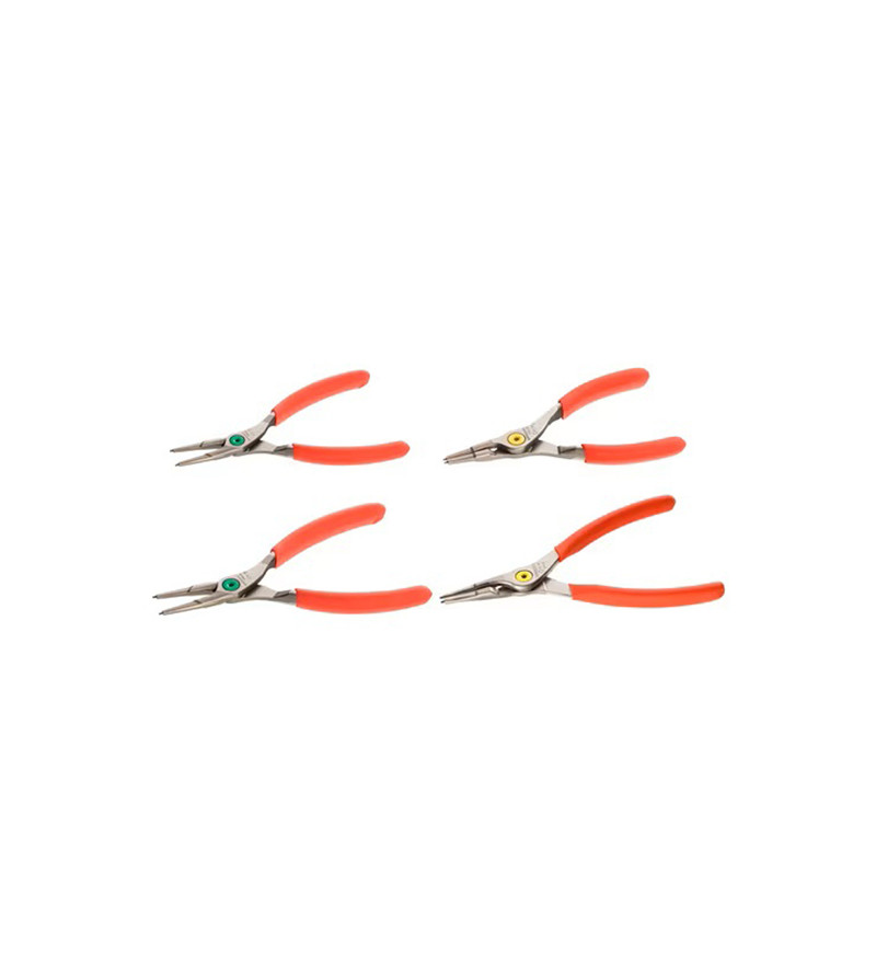 JEU DE 4 PINCES CIRCLIPS INTÉRIEURES/ EXTÉRIEURES, BECS DROITS, 12 À 25MM ET 18 À  60MM FA