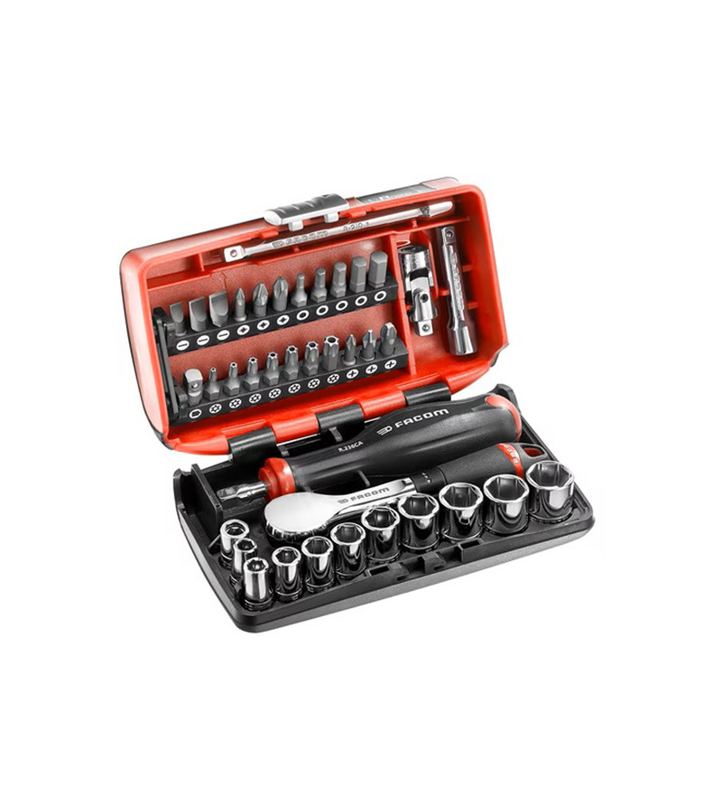 COFFRET CLIQUET HP + DOUILLES 1/4"6 PANS - BOÎTE NANO FACOM