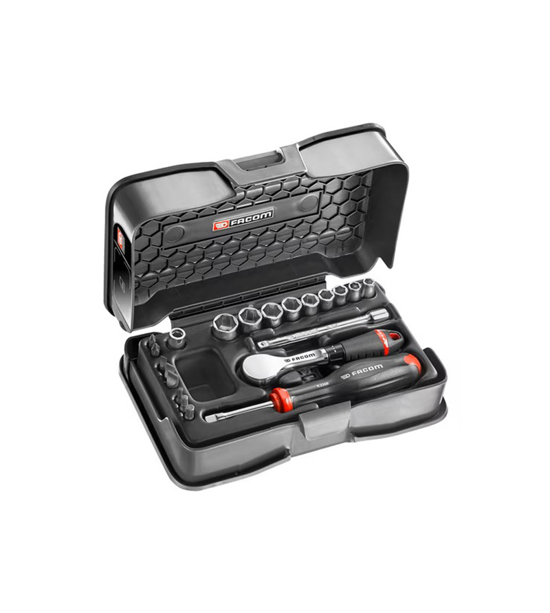 COFFRET CLIQUET HP + DOUILLES 1/4"21 PIÈCES - BOÎTE MBOX FACOM