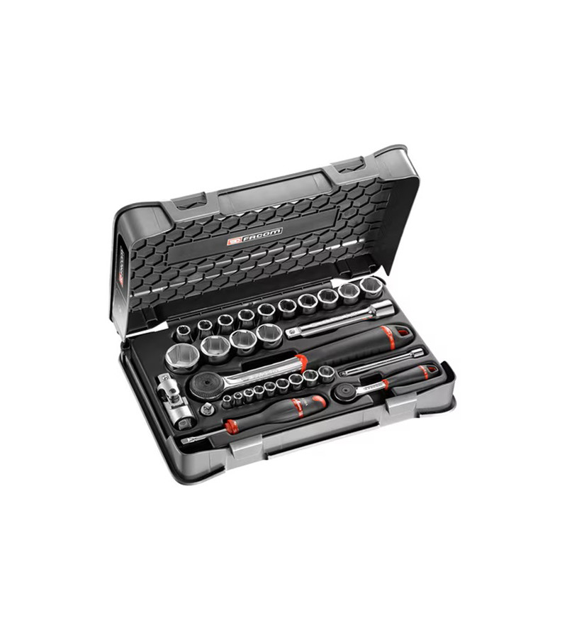 COFFRET MIXTE CLIQUET + DOUILLES 1/4 " ET 1/2" FACOM
