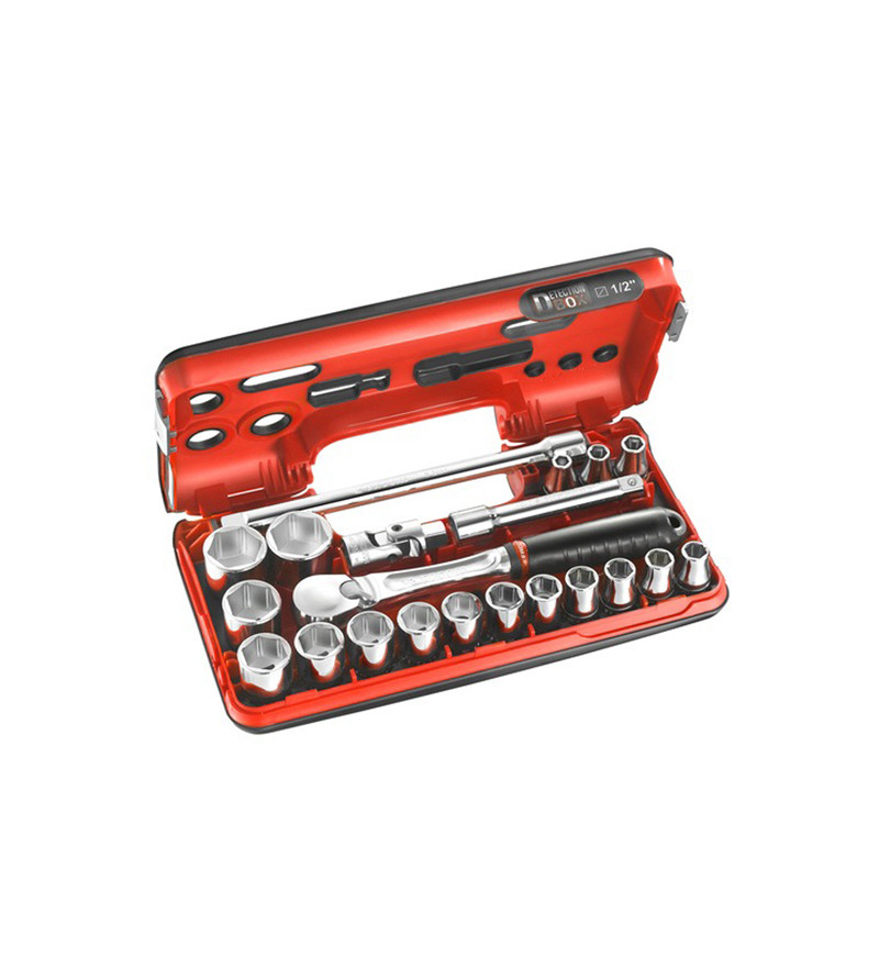 COFFRET DBOX CLIQUET ÉTANCHE + DOUILLES 1/2" 6 PANS 21 PCS FACOM