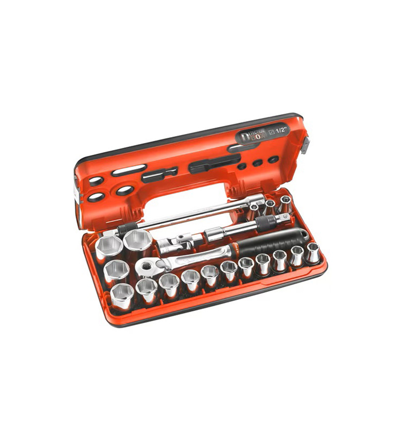 COFFRET DBOX CLIQUET ÉTANCHE À VERROUILLAGE + DOUILLES 1/2" 6 PANS 21PIÈCES FACOM