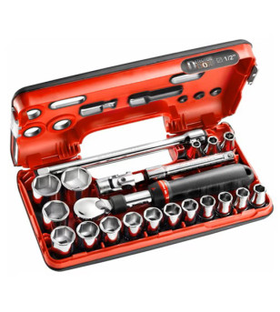COFFRET DBOX CLIQUET EXTENSIBLE + DOUILLES 1/2 6 PANS 21 PCS FACOM