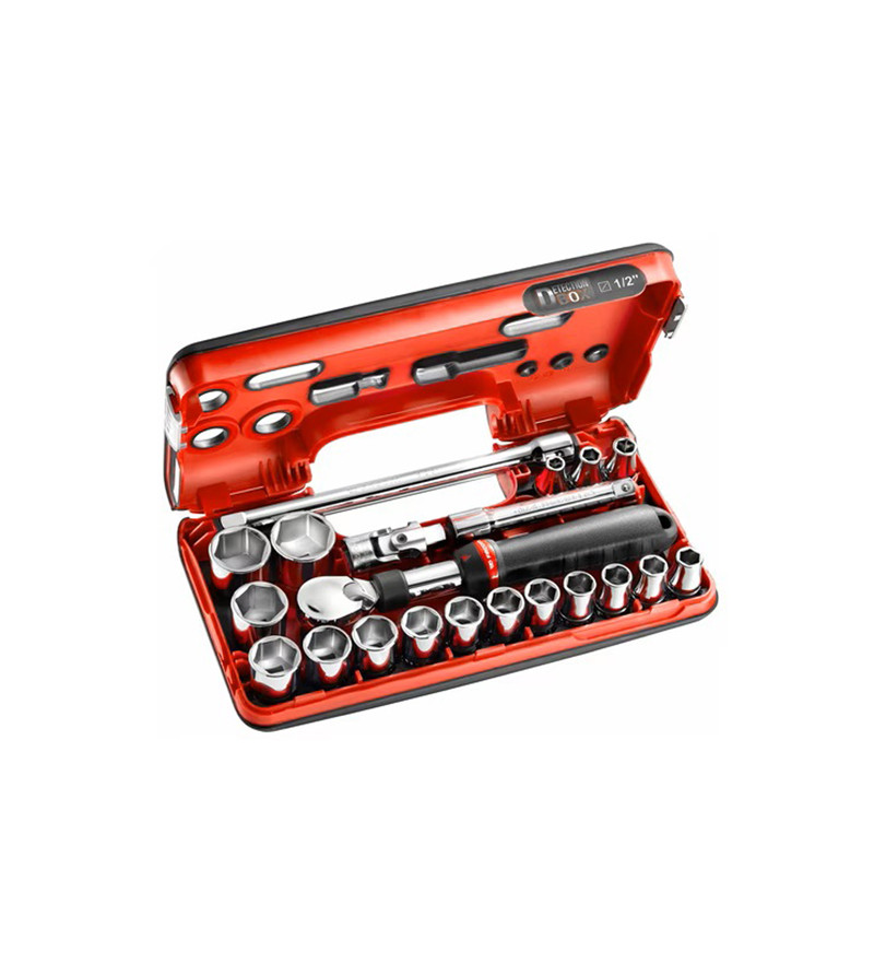 COFFRET DBOX CLIQUET EXTENSIBLE + DOUILLES 1/2 6 PANS 21 PCS FACOM