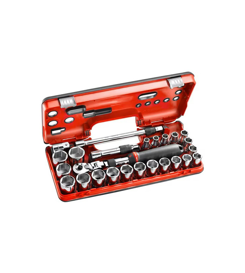 COFFRET DBOX CLIQUET EXTENSIBLE VERROUILLAGE + DOUILLES 1/2 6 PANS 25PCS FACOM