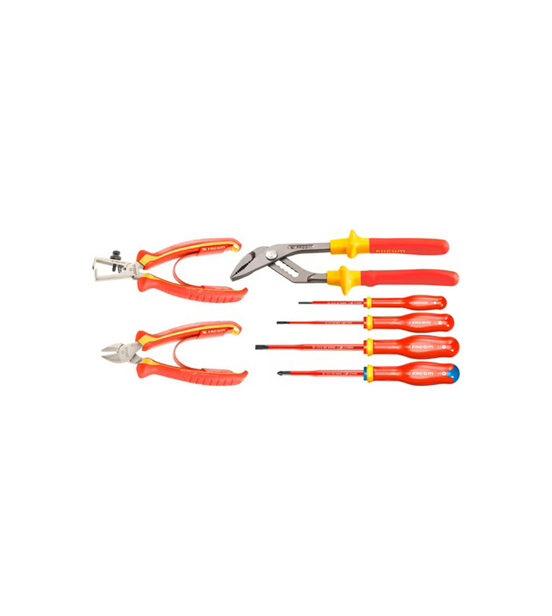 JEU DE 3 PINCES + 4 TOURNEVIS ISOLÉS 1000V FACOM