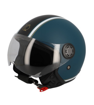 CASQUE JET TRENDY JT-306 DV BLEU/NOIR MAT  T55-56 S - CE 22-06