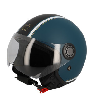 CASQUE JET TRENDY JT-306 DV BLEU/NOIR MAT  T57-58 M - CE 22-06