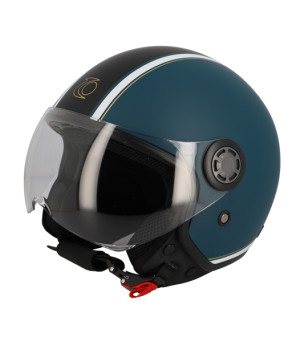 CASQUE JET TRENDY JT-306 DV BLEU/NOIR MAT  T59-60 L - CE 22-06