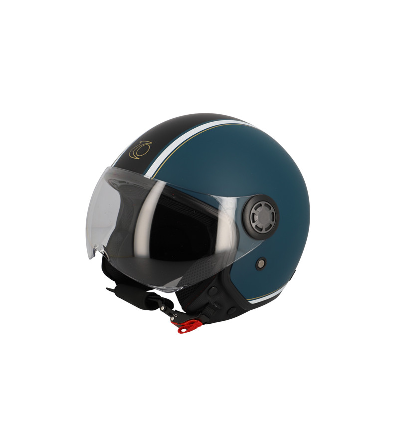 CASQUE JET TRENDY JT-306 DV BLEU/NOIR MAT  T59-60 L - CE 22-06