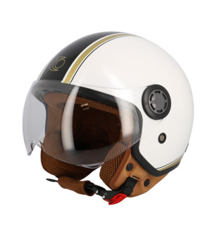 CASQUE JET TRENDY JT-306 DV BLANC CREME/MARRON CLAIR  T57-58 M - CE 22-06