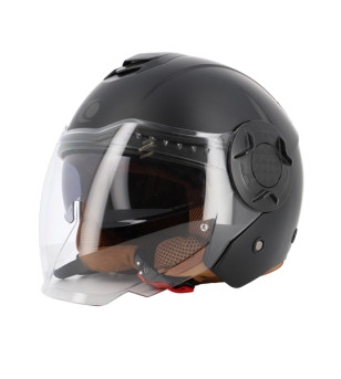 CASQUE JET TRENDY JT-406 DV NOIR MAT/MARRON T5 3-54 XS - CE 22-06