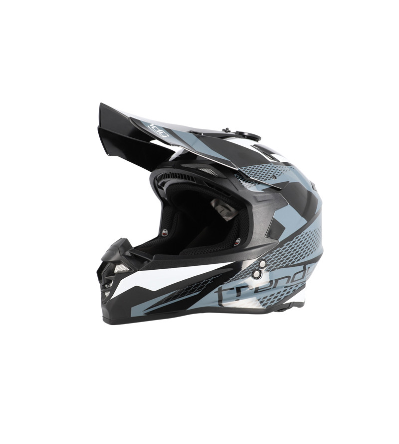 CASQUE CROSS TRENDY CT-906 NOIR/GRIS VERNI T57-58 M- CE 22-06