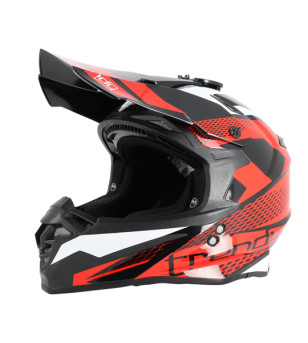 CASQUE CROSS TRENDY CT-906 NOIR/ROUGE VERNI T55-56 S- CE 22-06