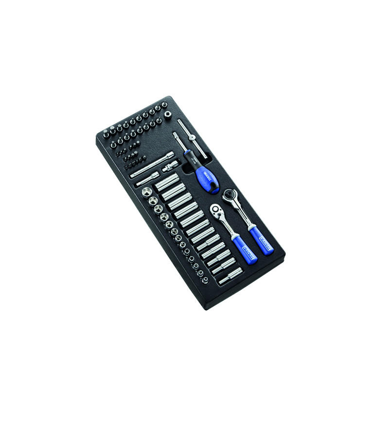 MODULE DE DOUILLES ET ACCESSOIRES 1/4"- 67 PIECES - EXPERT - E030715