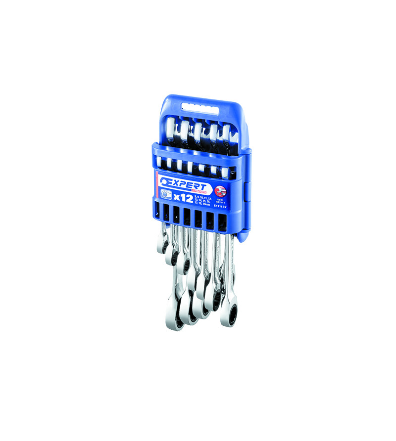 JEU 12 CLES CLIQUET RACK PL 8-19MM- EXPERT - E111137