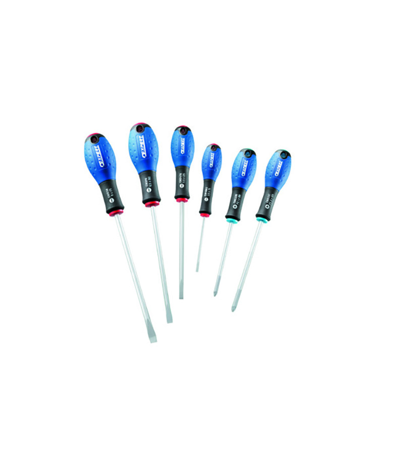 JEU DE 6 TOURNEVIS - FENTE / PZ - EXPERT - E160903