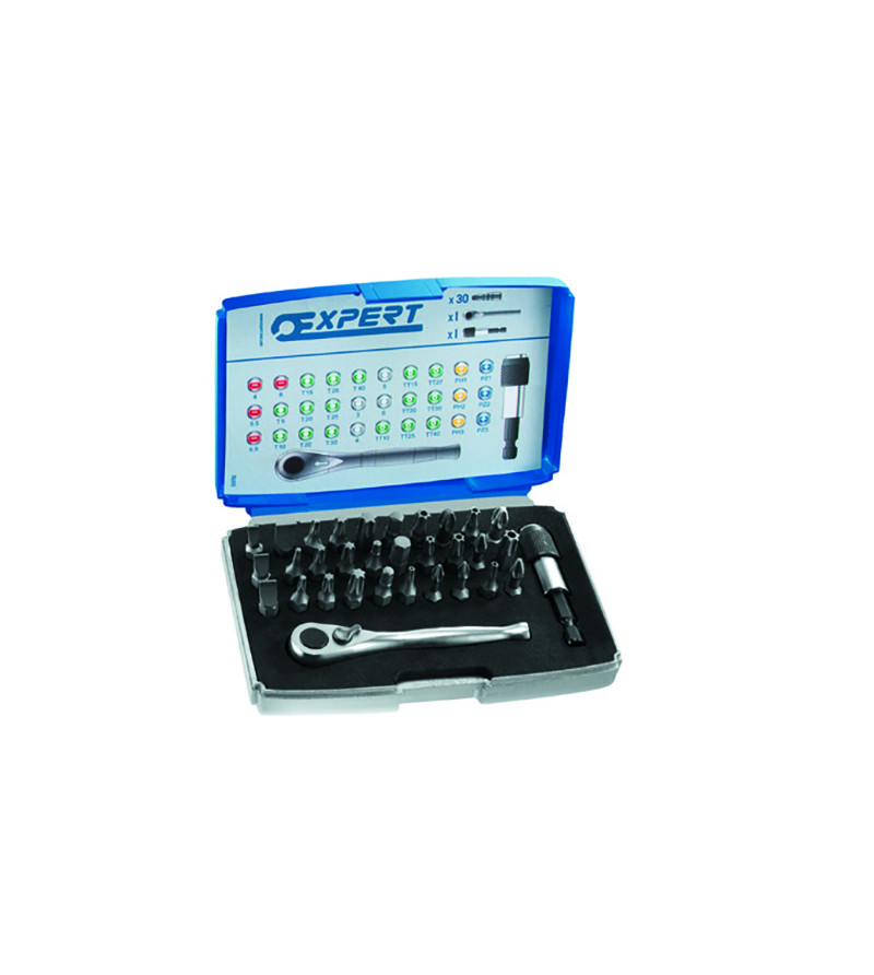 BOITE D'EMBOUTS 1/4" + ACC 32PCS -EXPERT - E131702