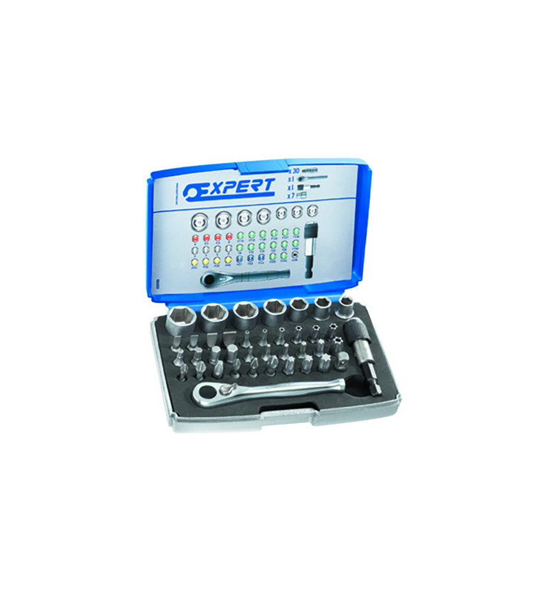 BOITE EMBOUTS+DOUILLES 1/4"+ACC 39P- EXPERT - E131705