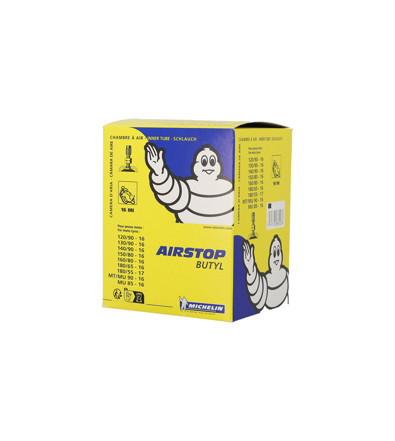 CHAMBRE A AIR MOTO 16" 130-140/90 X 16 MICHELIN AIRSTOP 16MI TR4 TALC