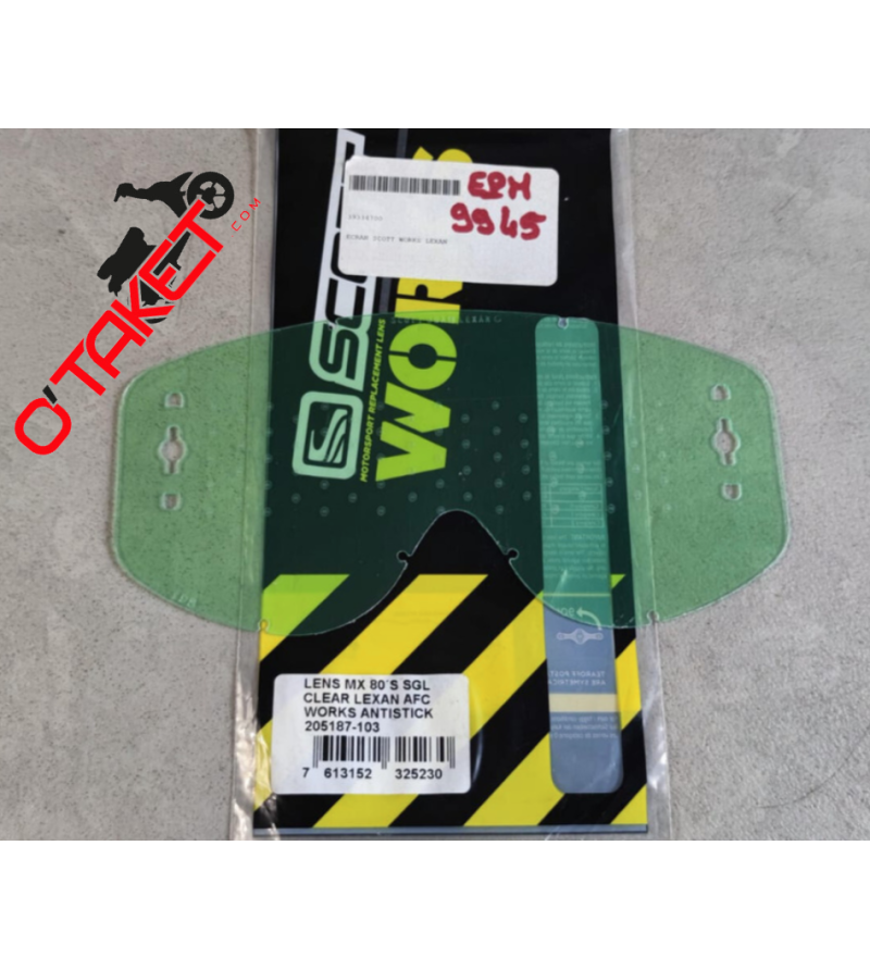 Écran de remplacement SCOTT pour masque MX 80's LENS WORKS ANTISTICK Accueil sur le site du spécialiste des deux roues O-TAKE... Écran de remplacement SCOTT pour masque MX 80's LENS WORKS ANTISTICK Accueil sur le site du spécialiste des deux roues O-TAKE...