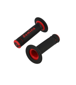 REVETEMENT/POIGNEE DOMINO A190 CROSS/ENDURO NOIR/ROUGE (PR) 120MM