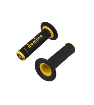 REVETEMENT/POIGNEE DOMINO A190 CROSS/ENDURO NOIR/JAUNE (PR) 120MM