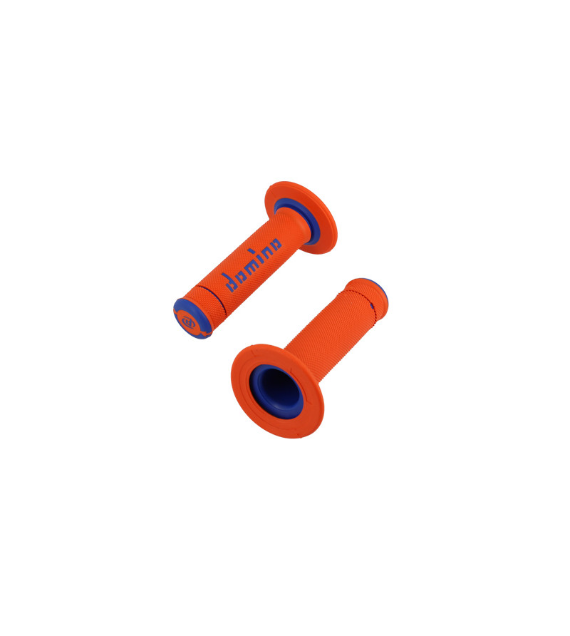 REVETEMENT/POIGNEE DOMINO A190 CROSS/ENDURO ORANGE/BLEU (PR) 120MM