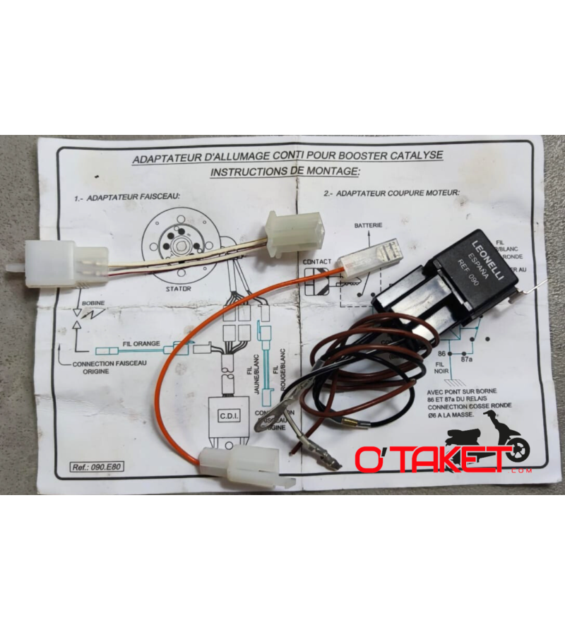 Adaptateur d'allumage Booster/Bw's CONTI adaptable MBK/YAMAHA (LEONELLI E2) Accueil sur le site du spécialiste des deux roues... Adaptateur d'allumage Booster/Bw's CONTI adaptable MBK/YAMAHA (LEONELLI E2) Accueil sur le site du spécialiste des deux roues...